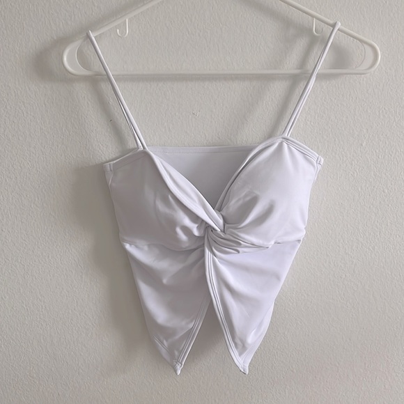 Slit Twist Sports Top (White) by Fitness Fashioness - Picture 3 of 6